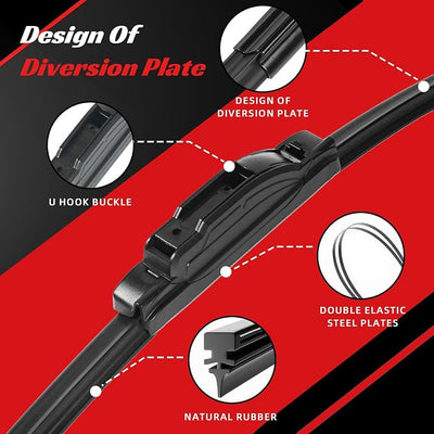 OTUAYAUTO Windshield Wipers Replacement for Ford Expedition 2018-2023 All-Extreme Weather Performance Quiet No Trace Front Rear Wiper Blades U/J Hook 22"+22"+11" (Pack of 3)