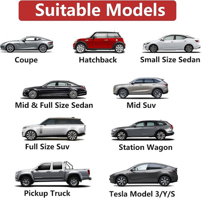 Gven Car Cover Waterproof All Weather Hail Protector Windshield Sun Shade Automotive Exterior Car Accessories Universal Fit for Car, SUV, Truck (Snowflake)