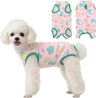 Coppthinktu Recovery Suit for Dogs After Surgery, Breathable Dog Onesie Surgical Spay Suit for Female Dogs, Cute Dog Surgery Recovery Suit