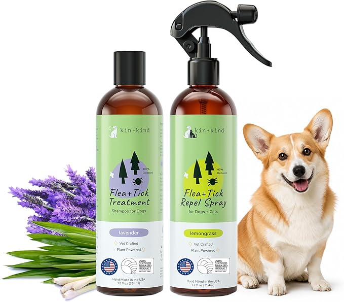 Flea Tick Protection Kit (Lavender Shampoo - Lemongrass Spray)