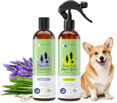 Flea Tick Protection Kit (Lavender Shampoo - Lemongrass Spray)