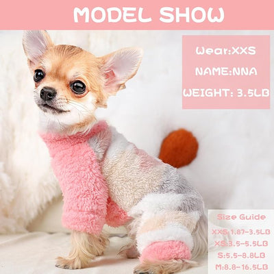 Sebaoyu Turtleneck Dog Pajamas for Small Dogs, Fleece Sweater Winter Cute Tiny Clothes Outfit, Puppy Pet Jumpsuits Chihuahua Yorkie Cat Clothing (Camouflage Pink, XX-Small)