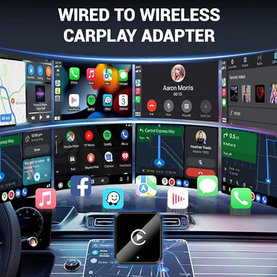 2-in-1 Wireless CarPlay Android Auto Adapter, Plug & Play CarPlay Adapter,Fast Auto Reconnect,Convert Wired to Wireless for Factory Cars,Wide Compatibility for Most Cars