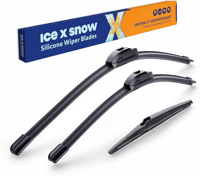 ICEXSNOW® Silicone Windshield Wiper Blades Replacement for 2013 2015 2016 2017 2018 Toyota RAV4 (Pack of 3) Automotive Replacement Windshield Wiper Blades,26"+16"+10"(A)