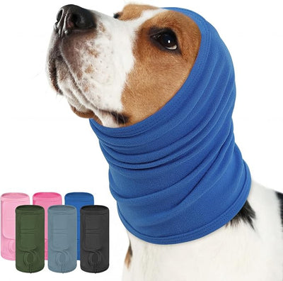 KOESON Dog Ear Wraps with Adjustable Hook & Loop, Soft No Shake Ear Wrap for Dogs Hematoma, Breathable Dog Ear Cover for Noise Protecion, Small Doggie Calming Hoodie for Thunder, Firework, Separation