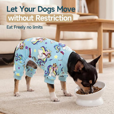 XPUDAC 4 Pack Dog Pajamas for Small Dogs Pjs Clothes Puppy Onesies Outfits for Doggie Duck Shirts Sleeper for Pet Cats Jammies-L