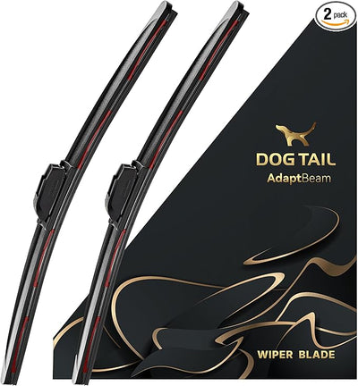 DOG TAIL AdaptBeam Neoprene Wiper Blades - 22'' & 21''- Set of 2 | Super Duty Neoprene, Dual-Steel, Premium Quality, 7 Multiple Adapters for Quick Setup with Wide Vehicle Compatibility