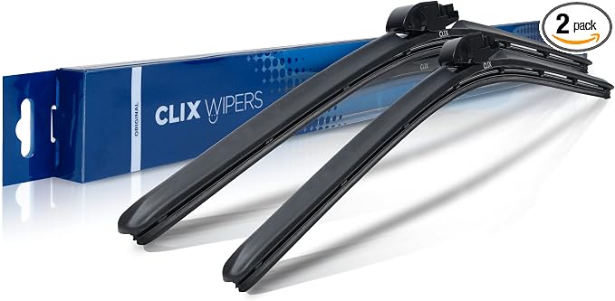 ClixWipers 20" + 18" High Performance Premium Automotive Replacement Windshield Wiper Blades, Passenger and Driver Side Wiper Blade Designed For All Weather & Winter Conditions (Set of 2)