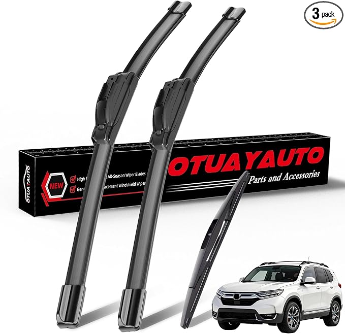 OTUAYAUTO Windshield Wiper Blades Replacement for Honda CRV CR-V 2017-2022 All-Extreme Weather Performance Quiet No Trace Front and Rear Wipers U/J Hook 26"+17"+12" (Pack of 3)