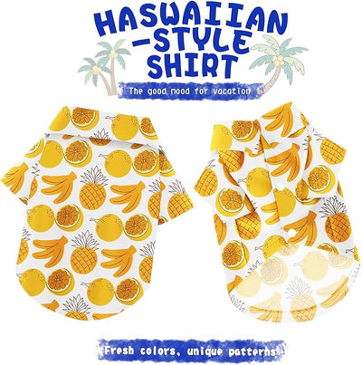 Hawaiian Dog Shirt – Lightweight and Breathable Summer T-Shirt with Tropical Prints, Fun Beach Outfit for Small, Medium, and Large Dogs, Perfect for Hot Days and Outdoor Vacation.Fruit XS