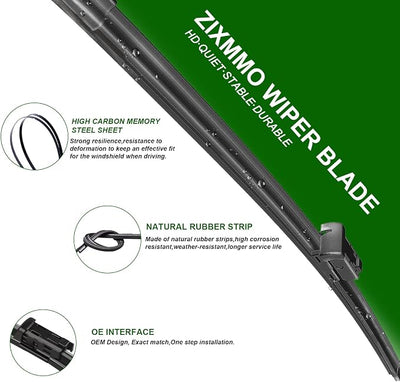 2 Factory Wiper Blades Replacement for 2012-2018 AUDI A6 A7 S6 S7 Original Equipment Windshield Wiper Blades Set - 26"+21" (Set of 2) Top Lock