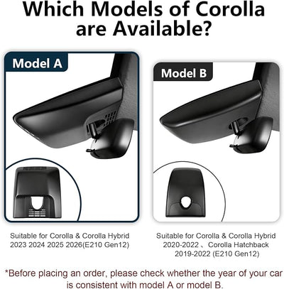 Front 4K & Rear 1080p Dash Cam Custom fit for Toyota Corolla Gen12 E210 2023 2024 2025 2026 (Model A),LE SE XLE XSE Hybrid Hatchback, Integrated OEM Look,2160P UHD Video,App & WiFi, GPS, 128GB Card