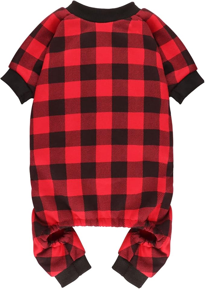 Dog Fleece Sweater Buffalo Plaid Clothes Small Dog Sweater Soft Thickening Warm Puppy Clothes Sweaters for Dogs Girl & Boy(S/M)