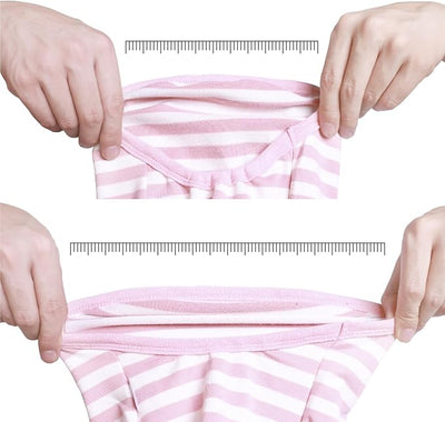 iChoue 3pcs French Bulldog Striped Shirts 100% Breathable Cotton Tank Tops Vests Clothes for Frenchie Dogs, Pink Purple Green Stripes, Medium