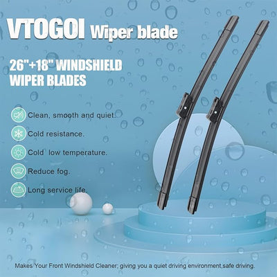 OEM Windshield Wiper Blades Replacement for VolksWagen VW Golf 2015 2016 2017 2018 2019 2020 2021 Golf R 2022-2024, All Weather Original Factory Quality Front & Rear Wipers Set 26"+18"+11" (Pack of 3)