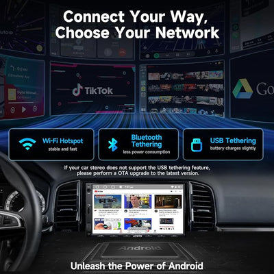 ATOTOZONE A5L 7inch Android Double DIN Car Stereo & Backup Camera, Wireless CarPlay& Android Auto Touchscreen Head Unit, WiFi/Bluetooth/USB, 2G+32G,MirrorLink, 24B-EQ DSP, FM/AM,GPS Tracking &AI Chat