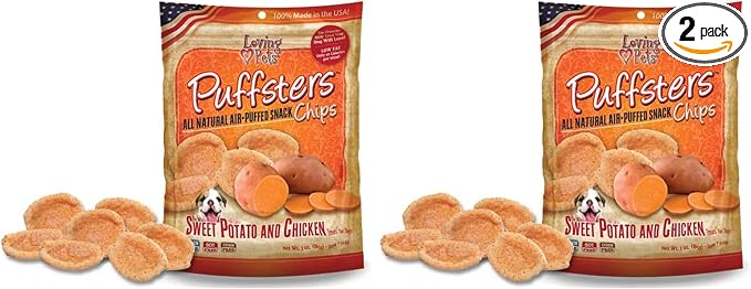 Loving Pets Puffsters Potato Chicken Treats for Dogs (4 oz) (Pack of 2)