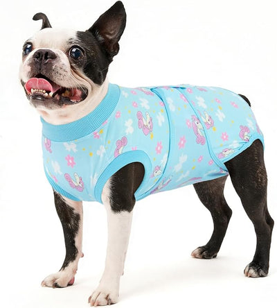 Kuoser Dog Surgery Recovery Suit, Soft Breathable Dog Recovery Suit for Female Spay Male Nueuter, Anti Licking Puppy Onesie Pet Surgical Suit for Dogs Abdominal Wounds Skin Disease, Unicorn XS