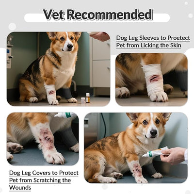 ROZKITCH 4 PCS Anti Licking Sleeve for Cats, Elbow Sleeve Scratching Prevention Protection Wraps