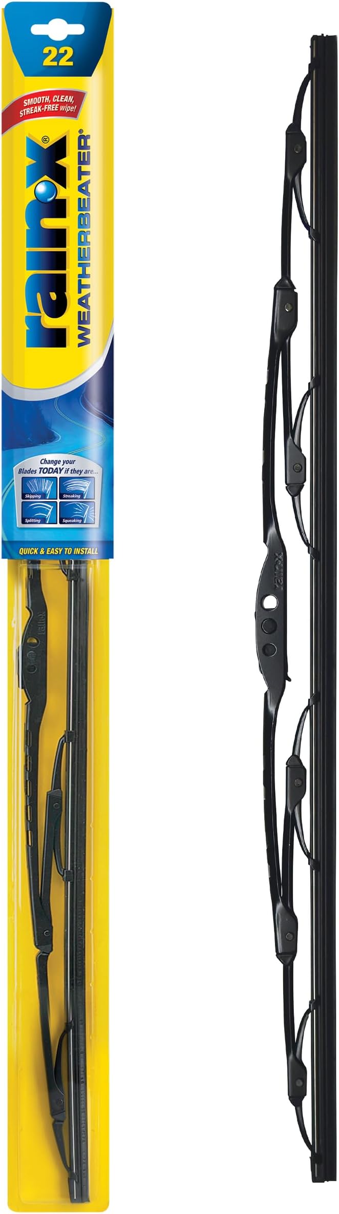 Rain-X RX30222 WeatherBeater Wiper Blades, 22" Windshield Wipers (Pack Of 1), Automotive Replacement Windshield Wiper Blades That Meet Or Exceed OEM Quality And Durability Standards