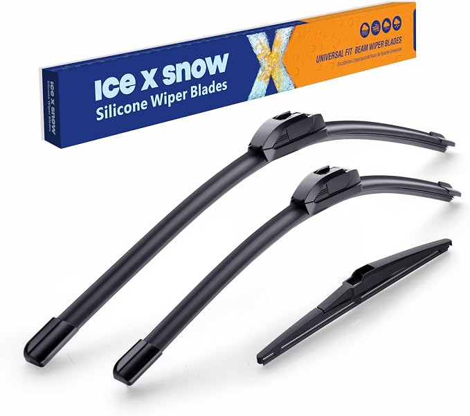 ICEXSNOW® Silicone Windshield Wiper Blades Replacement for Hyundai Kona 2024 2023-2018 Accent 2022-2012 Kona Electric 2024-2019 Kia Rio 2023-2012 OEM Quality Windshield Wiper Blades(26"+16"+11")