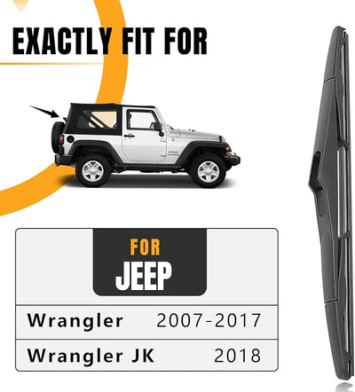 AUTOBOO Rear Wiper Blade Replacement For Jeep Wrangler 2007-2017 JK Wrangler Unlimited-OEM Factory Replacement Accessories Parts 68002490AB,Blade 13 inch (Pack of 1)