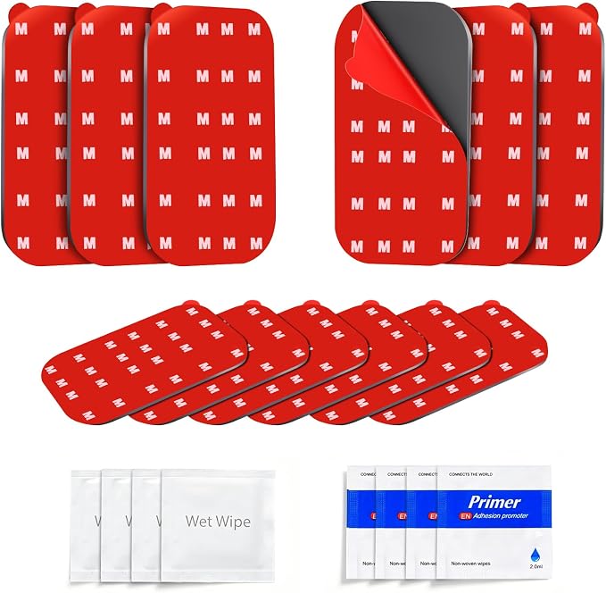 12 Pcs Dash Cam Sticky Pads, Very High Bond Heat Resistant Mounting Tape for Windshield Replacement,Heavy Duty Dash Cam Adhesive Pads for Car Dashboard GPS Phone Holder Action Camera