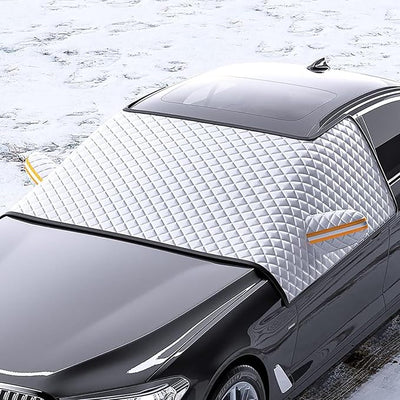 Winter Windshield Cover for Lincoln MKC MKT for Continental MKX, Protects from Snow Ice and Frost Magnetic Windshield Cover with Mirror Covers Snow,M Style