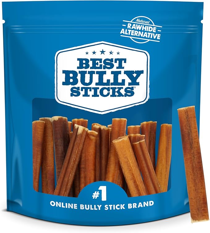 4 Inch Bully Sticks - 16 oz (Pack of 1) - 100% Natural Grass-Fed, Grain and Rawhide Free, Ideal for Small or Young Canines