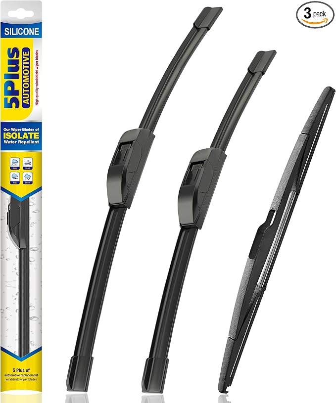 5 PLUS® Silicone Windshield Wipers Replacement for 2007-2014 Ford edge, 2007-2015 Lincoln MKX Wiper Blades(Set of 3),Automotive Replacement Windshield Wiper Blades For My Car-26"/20"/14"
