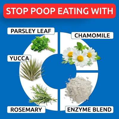 No Poo Chews for Dogs - Coprophagia & Stool Eating Deterrent with Probiotics, Digestive Enzymes & Breath Aid Support - Stop Dog Poop Eating