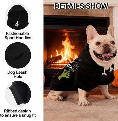 EXPAWLORER Dog Hoodie-Soft and Warm Dog Sweaters, Pet Clothes Autumn Winter Coat Sweatshirt with Halloween Theme Print for Puppy,Cat, Small Medium Large Dogs