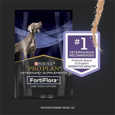 Purina Pro Plan Veterinary Supplements FortiFlora Dog Probiotic Supplement, Canine Nutritional Supplement 30 Ct. Box (Pack of 3)