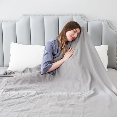 Eydna Electric Heated Blanket Full Size 72"x84",Fast Heating Throw, Soft Fleece for Bed & Sofa, 10 Hours Auto Off & 4 Heating Levels, Machine Washable, Gifts for Grandma & Family-Light Gray