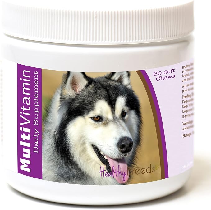 Siberian Husky Multivitamin for Dogs - Vet Recommended Daily Supplement - Bacon Flavored - 60 Soft Chews