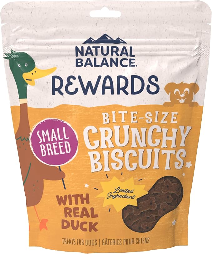Limited Ingredient Rewards Crunchy Biscuits, Bite-Size Grain-Free Dog Treats for Small-Breed Dogs, Made with Real Duck, 8 Ounce (Pack of 1)