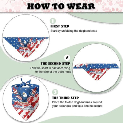KEIAHUAN 250th Anniversary Dog Bandanas 4th of July Patriotic Pet Bandanas Independence Day Triangle Pet Bibs Scarf Holiday Costume Gift