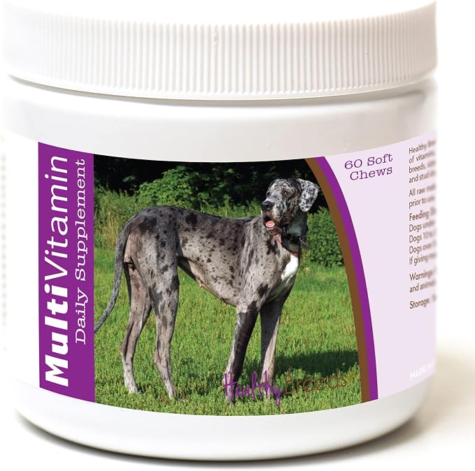 Great Dane Multivitamin for Dogs - Vet Recommended Daily Supplement - Bacon Flavored - 60 Soft Chews