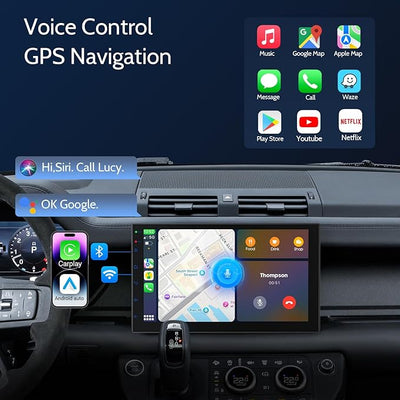 Haudio Double Din Car Stereo Radio with 7 inch HD Touchscreen, Wireless Apple Carplay & Android Auto, Bluetooth, SWC, Mirror Link, AUX,FM Car Radio Receiver(No backup reversing camera)|for All Vehicle