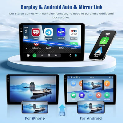 5Ghz WiFi 4G+64G Android 15 Car Radio for Toyota Yaris Vios 2007-2014 Car Stereo with Wireless Carplay/Android Auto, 9 Inch HD Touch Screen with GPS Bluetooth FM/RDS EQ SWC Backup Camera MIC