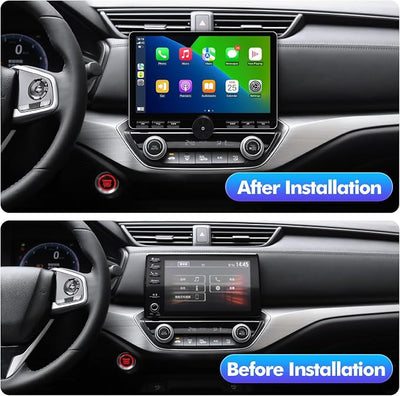 2+32G 10.1-inch Android 14 Car Stereo WiFi 6 IPS Touchscreen Screen Car Radio with Carplay & Android Auto Support Backup Camera GPS FM Navi Bluetooth 5.4 SWC