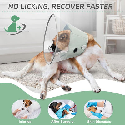 Dog Cone Collar to Stop Licking with Soft Liner, Comfortable Elizabeth Recovery Collar for Large Medium Dogs After Surgery, Pet Neck Head Cone Alternative,XS