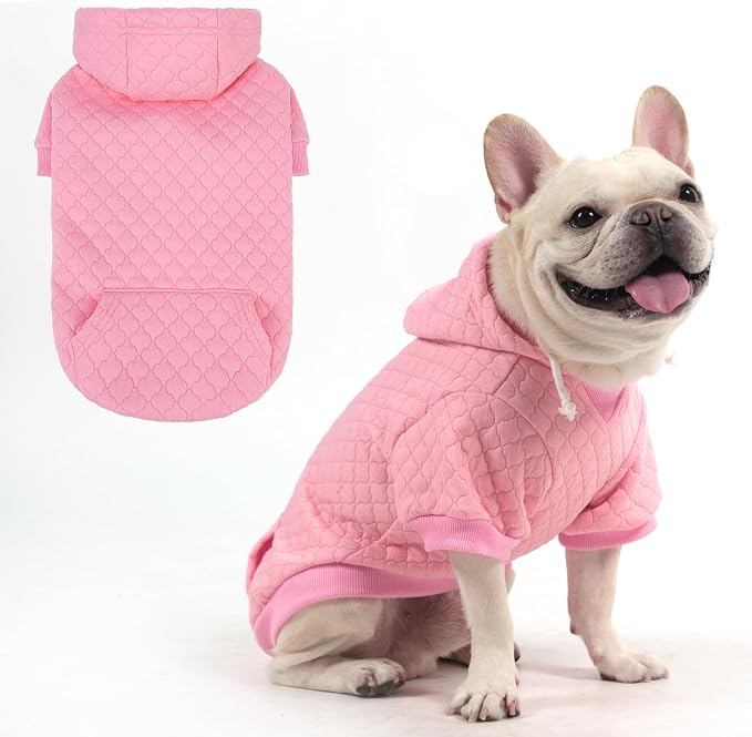 KOOLTAIL Dog Hoodie for Small Medium Large Dogs, Ultra-Warm & Soft Winter Fall Fleece Dog Hooded Sweatshirt Clothes Sweater, Lightweight Pullover Coat for Boy Girl Bulldog Pitbull Puppy Cats,Pink M