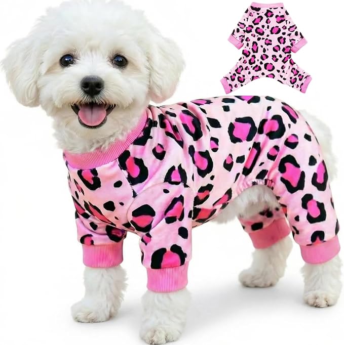 Vet-Approved Dog Pajamas Onesie for Small Medium Dog Pjs, Ultra-Premium Hypoallergenic Polyester, Lightweight, Breathable & Won't Overheat, Gentler on Skin, Size L (Pet: 9-14lbs)