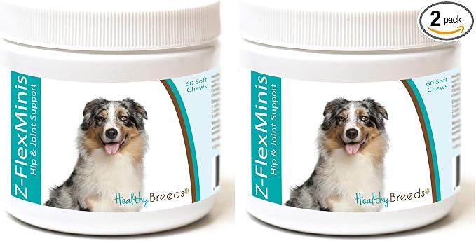 Australian Shepherd Z-Flex Minis Hip and Joint Support Soft Chews 60 Count (Pack of 2)