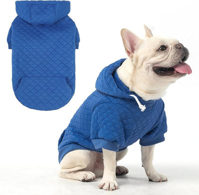 KOOLTAIL Dog Hoodie for Small Medium Large Dogs, Ultra-Warm & Soft Winter Fall Fleece Dog Hooded Sweatshirt Clothes Sweater, Lightweight Pullover Coat for Boy Girl Bulldog Pitbull Puppy Cats,Blue S