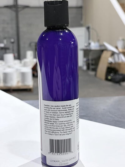 Jax N Daisy's 8oz Lotion Relieve Your Itchy Dog's Skin - A Soothing regimen for Dogs with Itchy Skin and Hot Spots - Perfect for Dog Grooming Supplies!