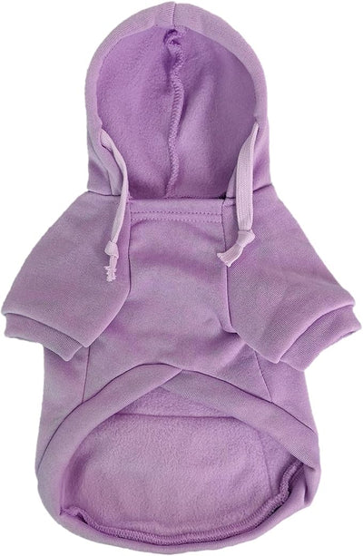 Jecikelon Dog Hoodies for Small Dogs with Zipper Pocket, Soft Fleece Puppy Clothes with Rope Hat, Warm Winter Outfits Cold Weather Coats, Cute Sweatshirt Chihuahua Costume (Purple, Small)