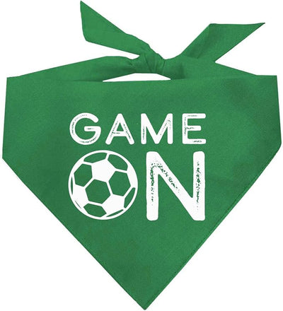 Game On Soccer Dog Bandana | 100% Cotton Adjustable Triangle | Made in USA | Soccer| Sports | Biggest Fan | Game Day | Green, One Size (1073)