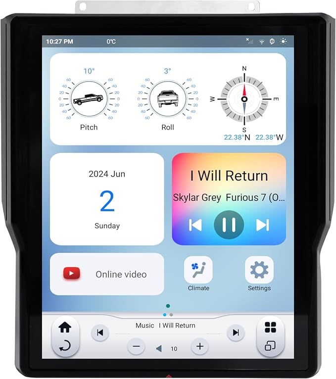 LINKSWELL Gen6 T-Style Car Radio for RAM 1500/2500/3500/4500 2019-2022,Android 11 Head Unit with 4+64G,Wireless CarPlay/Android Auto,4G LTE,16 Band EQ,Fast Boot,Backup Camera,SWC,Bluetooth